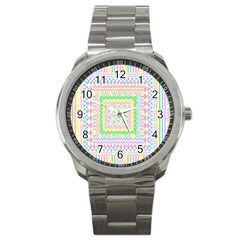 Layered Pastels Sport Metal Watch