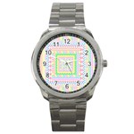 Layered Pastels Sport Metal Watch Front