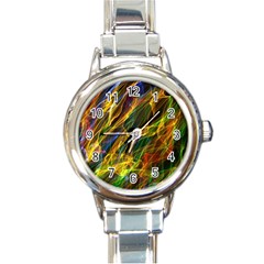 Colourful Flames  Round Italian Charm Watch