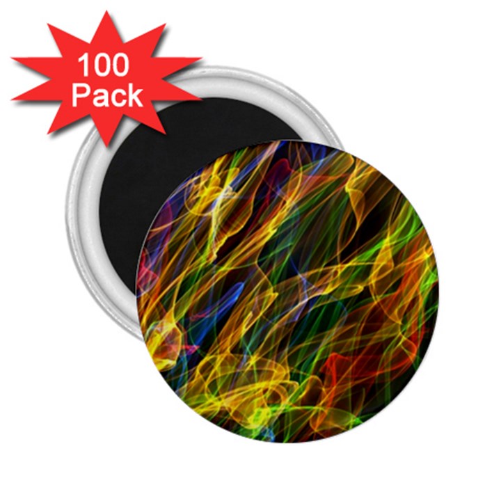Colourful Flames  2.25  Button Magnet (100 pack)