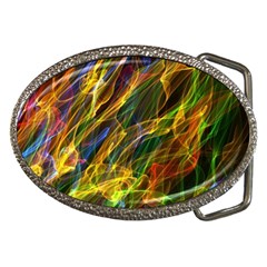 Colourful Flames  Belt Buckle (Oval)