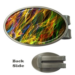 Colourful Flames  Money Clip (Oval)