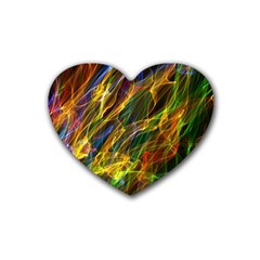 Colourful Flames  Drink Coasters (Heart)