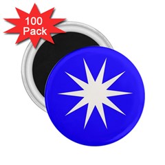 Deep Blue And White Star 2 25  Button Magnet (100 Pack) by Colorfulart23