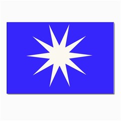 Deep Blue And White Star Postcards 5  X 7  (10 Pack)