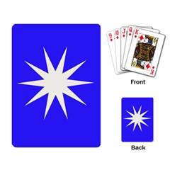 Deep Blue And White Star Playing Cards Single Design by Colorfulart23