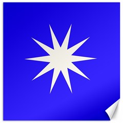 Deep Blue And White Star Canvas 12  X 12  (unframed) by Colorfulart23