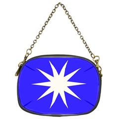 Deep Blue And White Star Chain Purse (one Side) by Colorfulart23