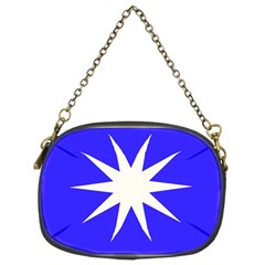 Deep Blue And White Star Chain Purse (two Sided) 