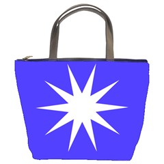 Deep Blue And White Star Bucket Handbag by Colorfulart23