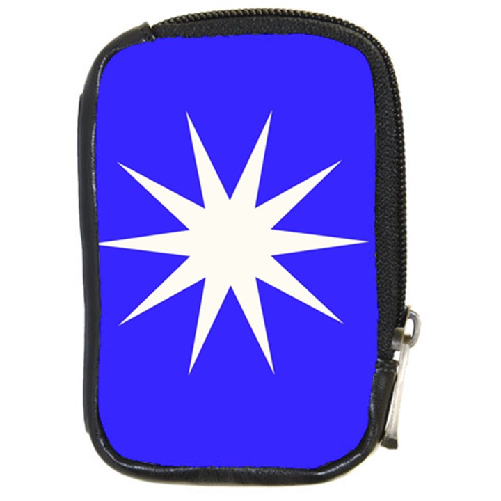 Deep Blue And White Star Compact Camera Leather Case