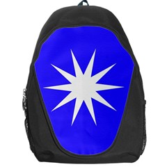 Deep Blue And White Star Backpack Bag by Colorfulart23