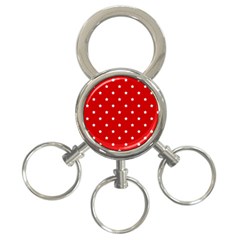 White Stars On Red 3-ring Key Chain by StuffOrSomething