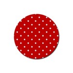 White Stars On Red Drink Coaster (Round) Front