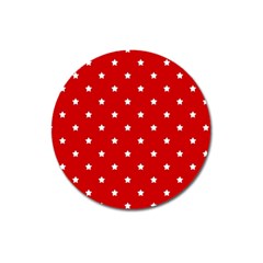 White Stars On Red Magnet 3  (round) by StuffOrSomething