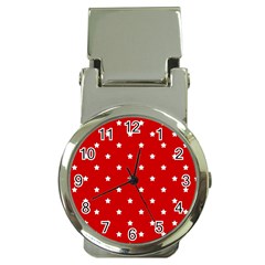 White Stars On Red Money Clip With Watch by StuffOrSomething