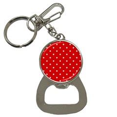 White Stars On Red Bottle Opener Key Chain by StuffOrSomething