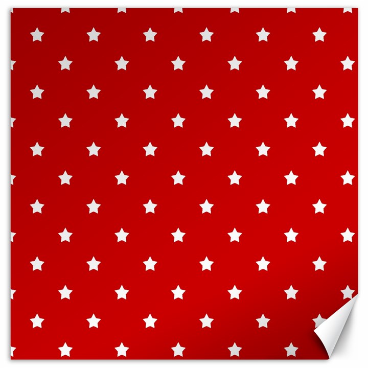 White Stars On Red Canvas 12  x 12  (Unframed)