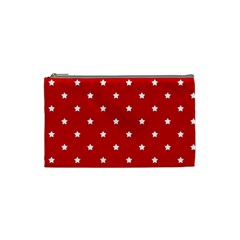 White Stars On Red Cosmetic Bag (small) by StuffOrSomething