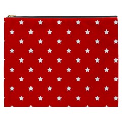 White Stars On Red Cosmetic Bag (xxxl) by StuffOrSomething