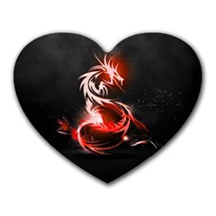 Abstract Red Dragon  Mouse Pad (heart) by TribalStore