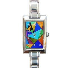 Abstract Rectangular Italian Charm Watch by Siebenhuehner