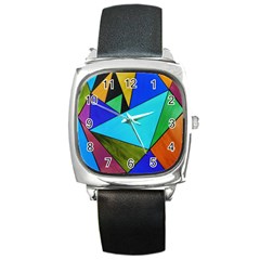 Abstract Square Leather Watch by Siebenhuehner