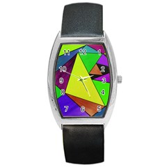 Abstract Tonneau Leather Watch by Siebenhuehner