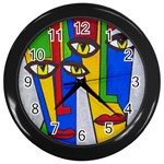 Face Wall Clock (Black) Front