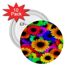 Colorful Sunflowers 2 25  Button (10 Pack) by StuffOrSomething