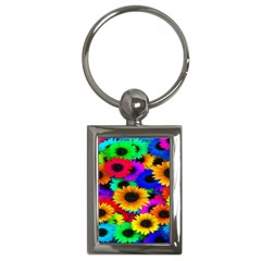 Colorful Sunflowers Key Chain (rectangle) by StuffOrSomething