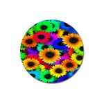 Colorful Sunflowers Magnet 3  (Round) Front