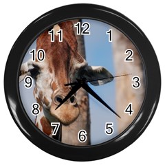 Cute Giraffe Wall Clock (black) by AnimalLover