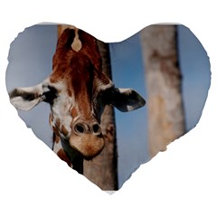 Cute Giraffe 19  Premium Heart Shape Cushion by AnimalLover