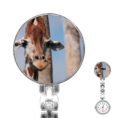 Cute Giraffe Stainless Steel Nurses Watch by AnimalLover