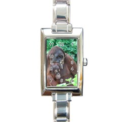 Orangutan Family Rectangular Italian Charm Watch