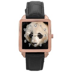 Adorable Panda Rose Gold Leather Watch  by AnimalLover