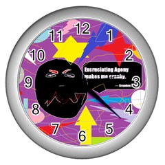 Excruciating Agony Wall Clock (silver) by FunWithFibro