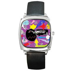 Excruciating Agony Square Leather Watch