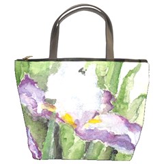 Watercolor Iris Bucket Handbag