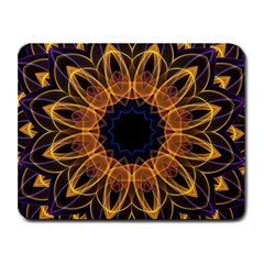 Yellow Purple Lotus Mandala Small Mouse Pad (rectangle) by Zandiepants