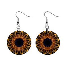 Yellow Purple Lotus Mandala Mini Button Earrings by Zandiepants