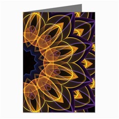 Yellow Purple Lotus Mandala Greeting Card (8 Pack) by Zandiepants