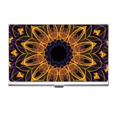 Yellow Purple Lotus Mandala Business Card Holder by Zandiepants