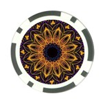 Yellow Purple Lotus Mandala Poker Chip Front
