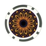 Yellow Purple Lotus Mandala Poker Chip Back