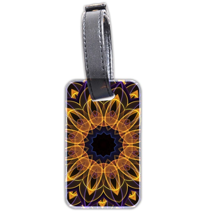 Yellow Purple Lotus Mandala Luggage Tag (Two Sides)