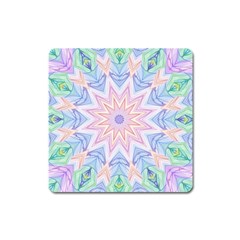 Soft Rainbow Star Mandala Magnet (square) by Zandiepants