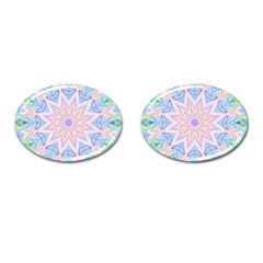 Soft Rainbow Star Mandala Cufflinks (oval) by Zandiepants