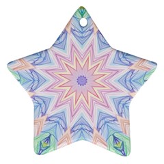 Soft Rainbow Star Mandala Star Ornament (two Sides) by Zandiepants